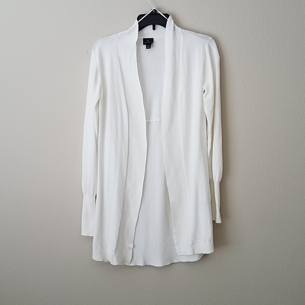 Worthington Small Tall Open Off-White Cardigan